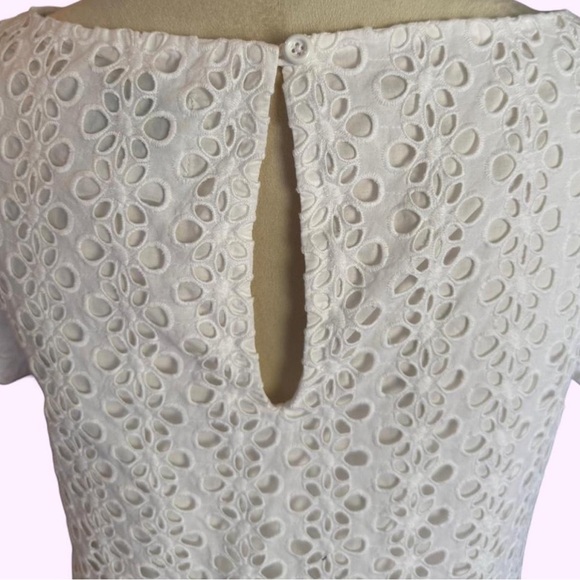 Kate Spade New York Havana White Eyelet Cotton Shift Dress - Size 2 - Picture 3 of 6